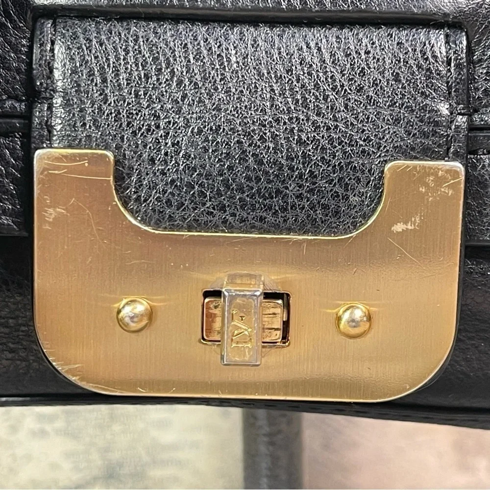 Diane von Furstenberg Mini Harper Leather Crossbody Bag Tassel Turn Lock Black